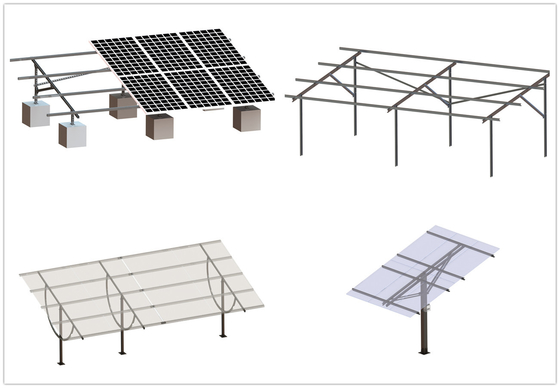 철골 직류 전기로 자극된 태양 전지판 땅 장착은 팡판형 지붕 Ｃ 채널 구조를 맞춥니다